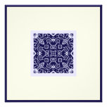 Islamic Arabic blue ornament engagement wedding Ka Invite