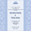 Islamic blue bismillah wedding invitation card invitation