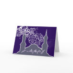 Islamic blue Eid mubarak kareem greeting cards