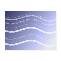 Islamic blue Eid mubarak kareem greeting Postcard