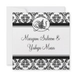 Islamic damask bismillah wedding invitation card