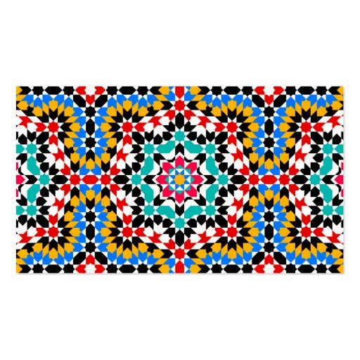 Islamic geometric pattern Tile Business Card (back side)