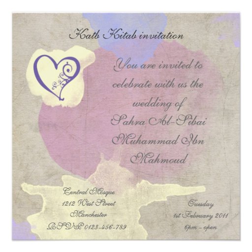 Islamic invitation - Watercolor painting of love