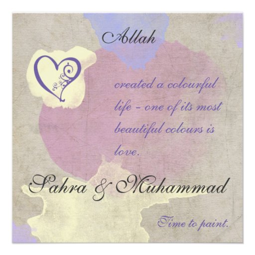 Islamic invitation - Watercolor painting of love