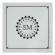 Islamic Islam silver monogram ornate wedding Personalized Announcement