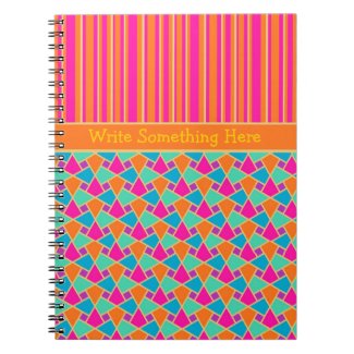 Islamic Pattern and Stripes Spiral Notebook Spiral Note Books