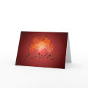 Islamic red Eid mubarak kareem greeting card