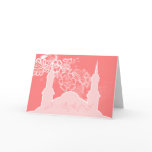 Islamic red Eid mubarak kareem greeting cards