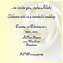 Islamic yellow white rose wedding / engagement invitation