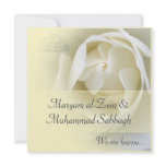 Islamic yellow white rose wedding / engagement invitations