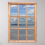Island and Ocean View from a Window Poster