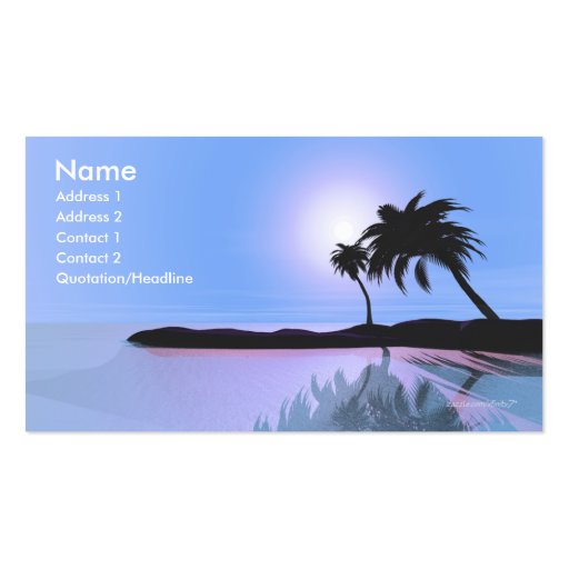 Island Blue - Business Size Business Card Templates (front side)