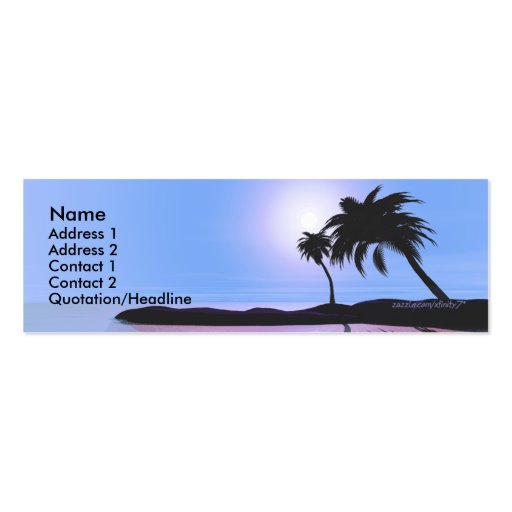 Island Blue - Skinny Business Cards (front side)