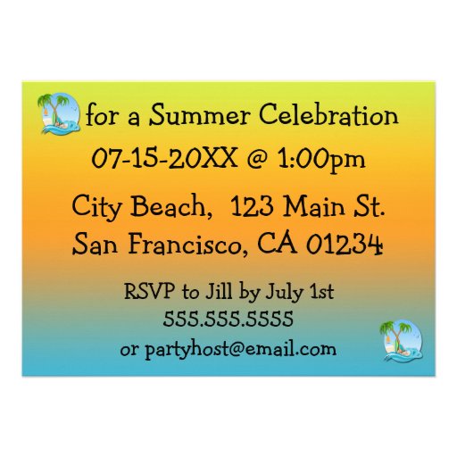 Island Dreams Summer Party Invitations