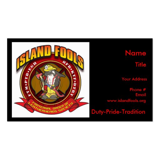 Island FOOLS Business Cards (back side)
