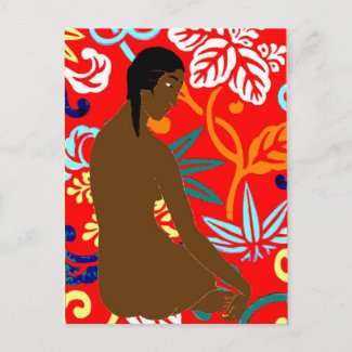 Island Girl, Gauguin Style, postcard