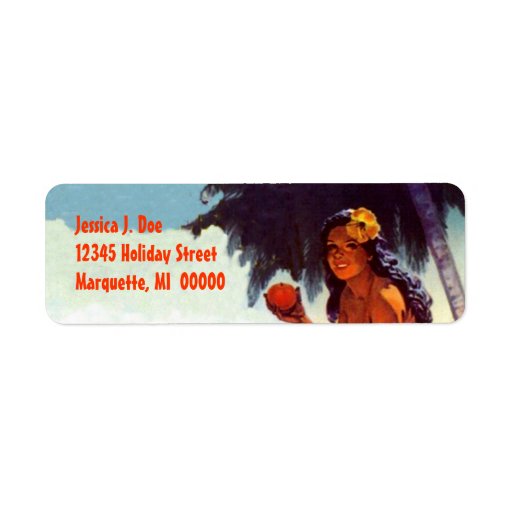 Island Girl Hawaii Vacation Return address Label Zazzle