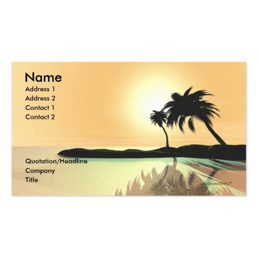 Island Gold - Business Size Business Card Templates (front side)