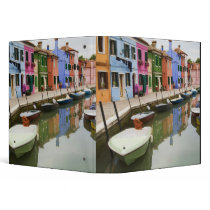 Island of Burano, Burano, Italy. Colorful 4 Binders