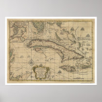 Island of Cuba Map - 1762 Posters