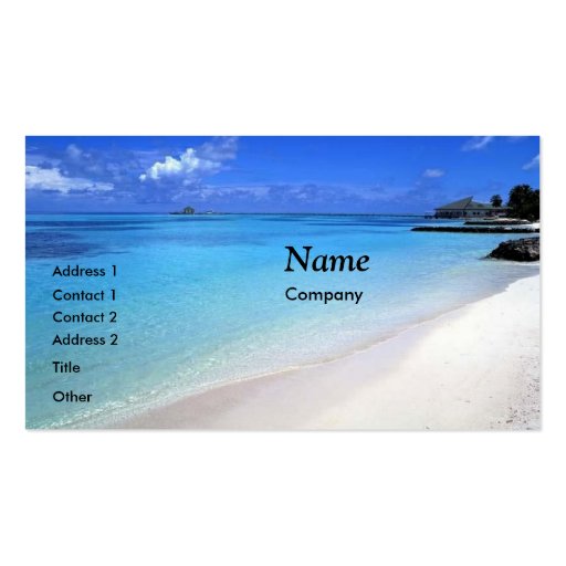 Island paradise beach business cards card template (front side)