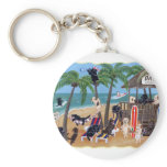 Island Summer Vacation Labradors Key Chain