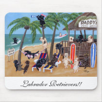 Island Summer Vacation Labradors Mousepads