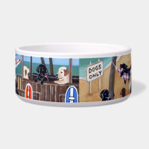 Island Summer Vacation Labradors Painting Dog Bowls