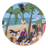 Island Summer Vacation Labradors sticker