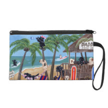 Island Summer Vacation Labradors Wristlet Clutches