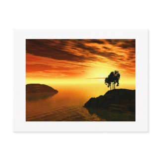 Island sunset 3 postcard
