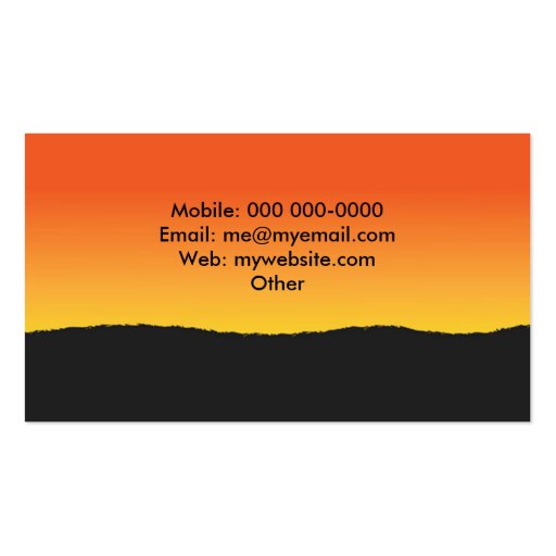 Island Sunset Business Card Template (back side)