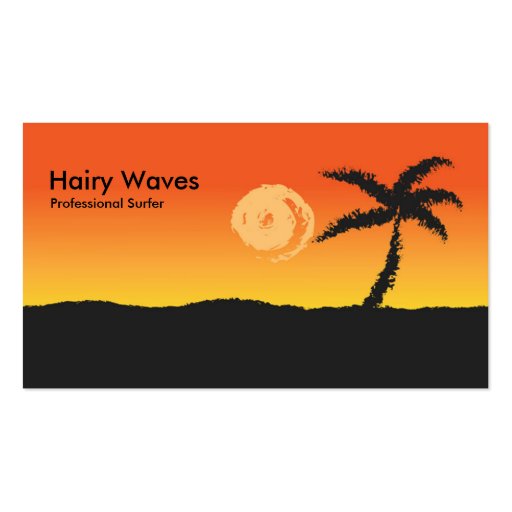Island Sunset Business Card Template (front side)