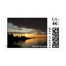 Island Sunset Postage Stamp