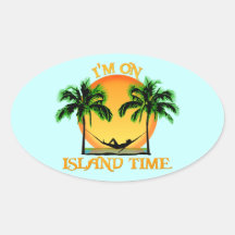 Island Time Oval Sticker