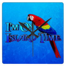 Island Time Parrot Clocks