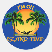 Island Time Round Sticker