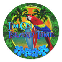 Island Time Sunset Stickers