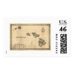 Islands of Hawaii Giles Map - 1876 Stamp