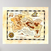 Isle of Chance Treasure Map Posters