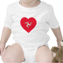 Isle of Man Flag Heart Baby Creeper