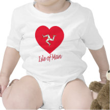 Isle of Man Flag Heart Rompers