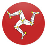 Isle Of Man quality Flag Circle Round Stickers