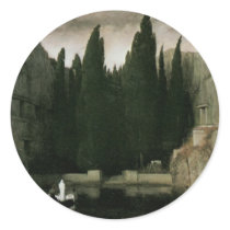 Isle of the Dead, third version by Arnold Bocklin Round Stickers