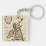 Isles Britanniques - 1700 Nicolas Fils Sanson Map Acrylic Key Chains