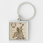 Isles Britanniques - 1700 Nicolas Fils Sanson Map Keychains