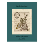 Isles Britanniques - 1700 Nicolas Fils Sanson Map Postcard