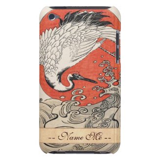 Isoda Koryusai Crane Waves and rising sun Barely There iPod Cover