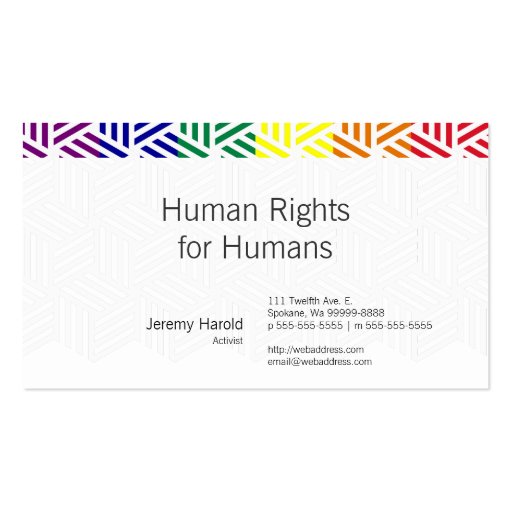 Isometric Weave Rainbow Flag Business Card Templates (front side)