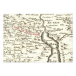Israel Antique Map Benjamin Bar Mitzvah Thank You Announcement